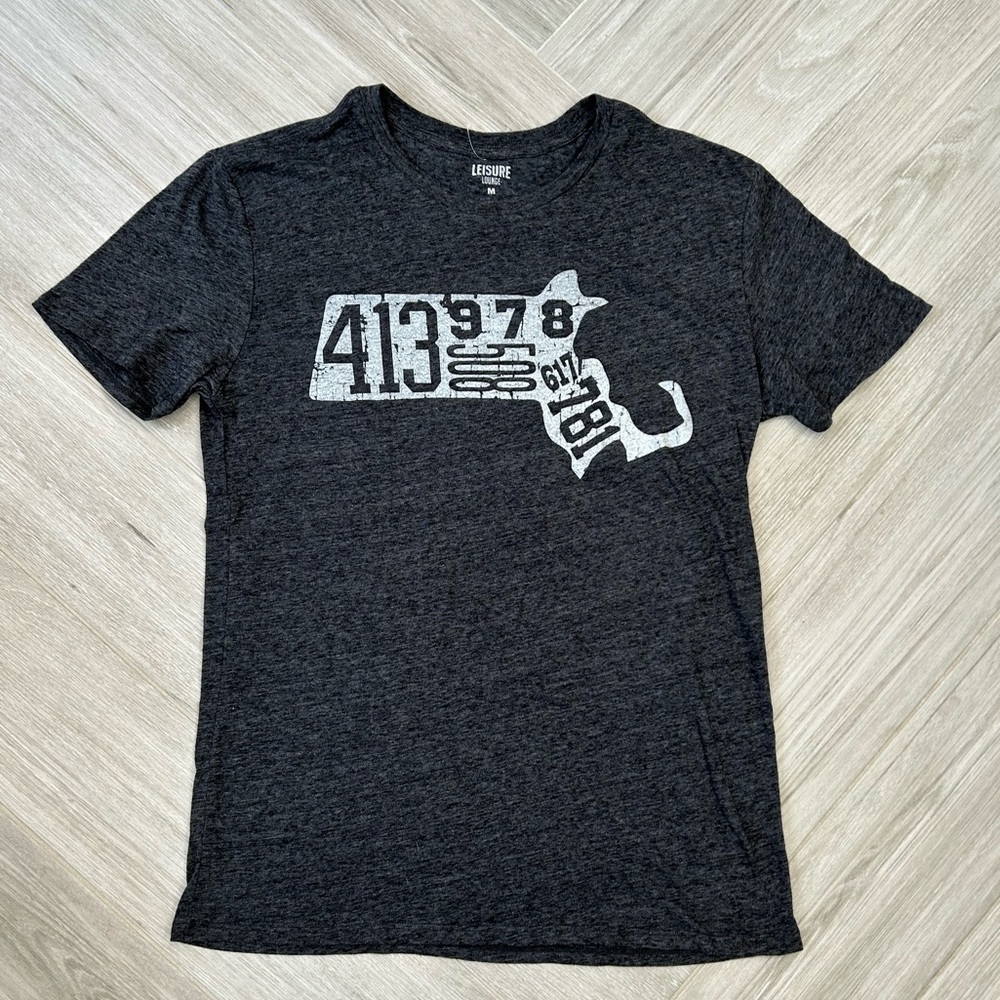 Massachusetts Area Codes Soft Short Sleeve T-Shirt Medium